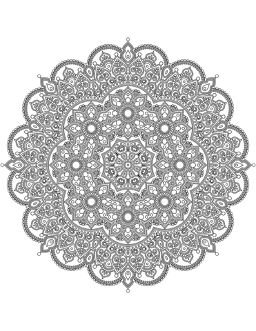 Difficult Mandala Coloring Page